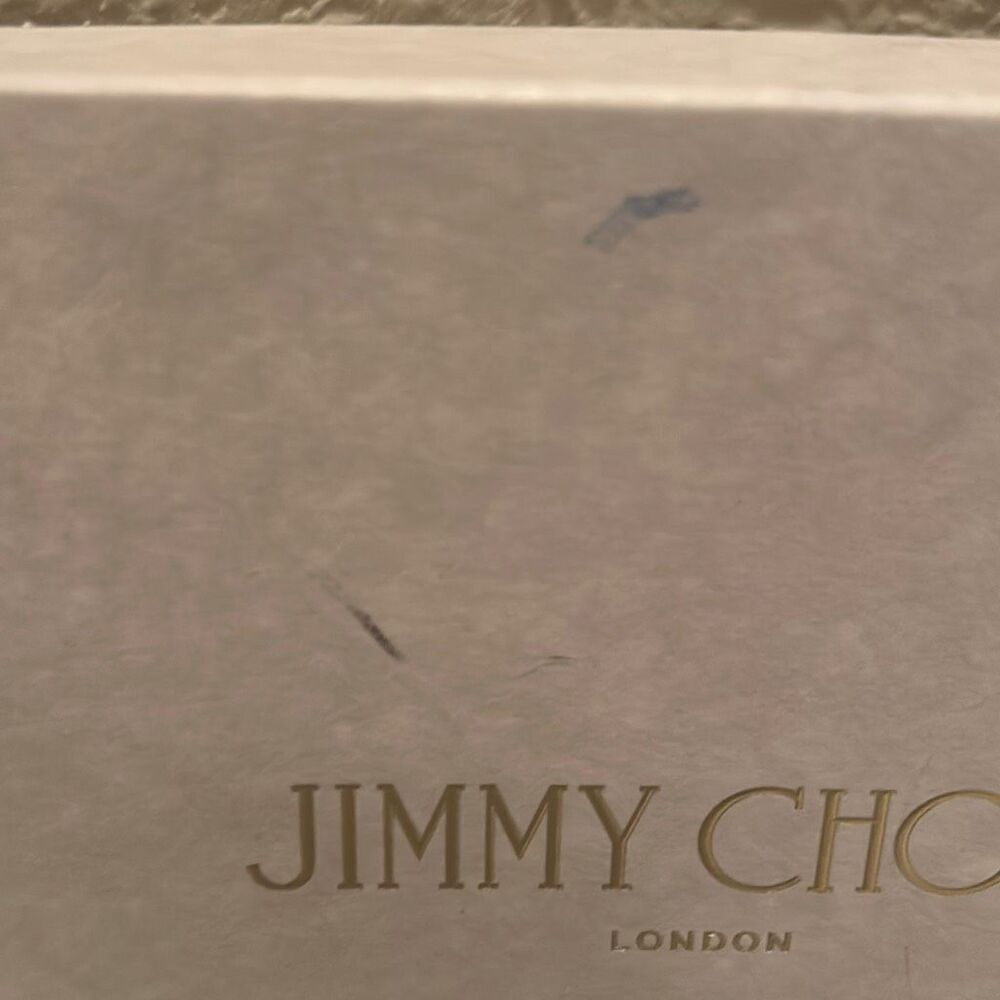 Jimmy Choo Small Square Box Light Gray Gold Lettering Luxury Storage Decor - Picture 5 of 10